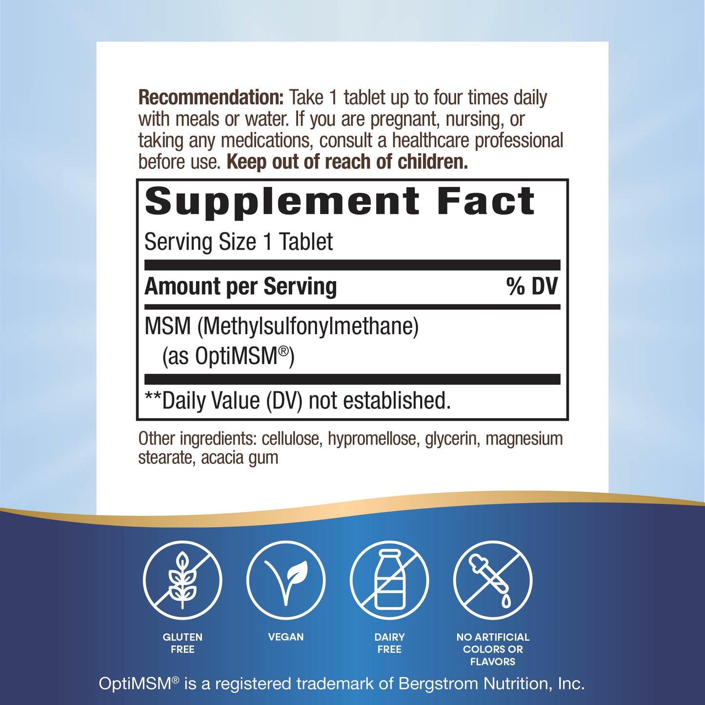 Nature's Way MSM 1000 mg – Joint Health Supplement with OptiMSM | Gluten-Free & Vegan – 200 Tablets