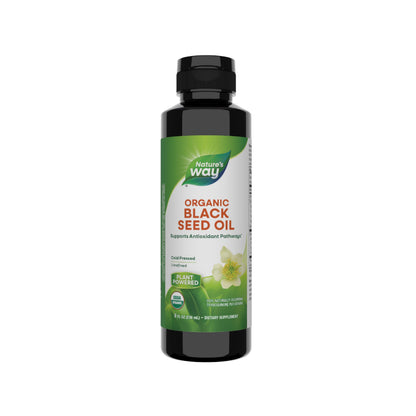 Nature's Way Organic Black Seed Oil - Supports Antioxidant Pathways* | Cold-Pressed, Vegan, Gluten Free, 8 fl oz (Packaging May Vary)