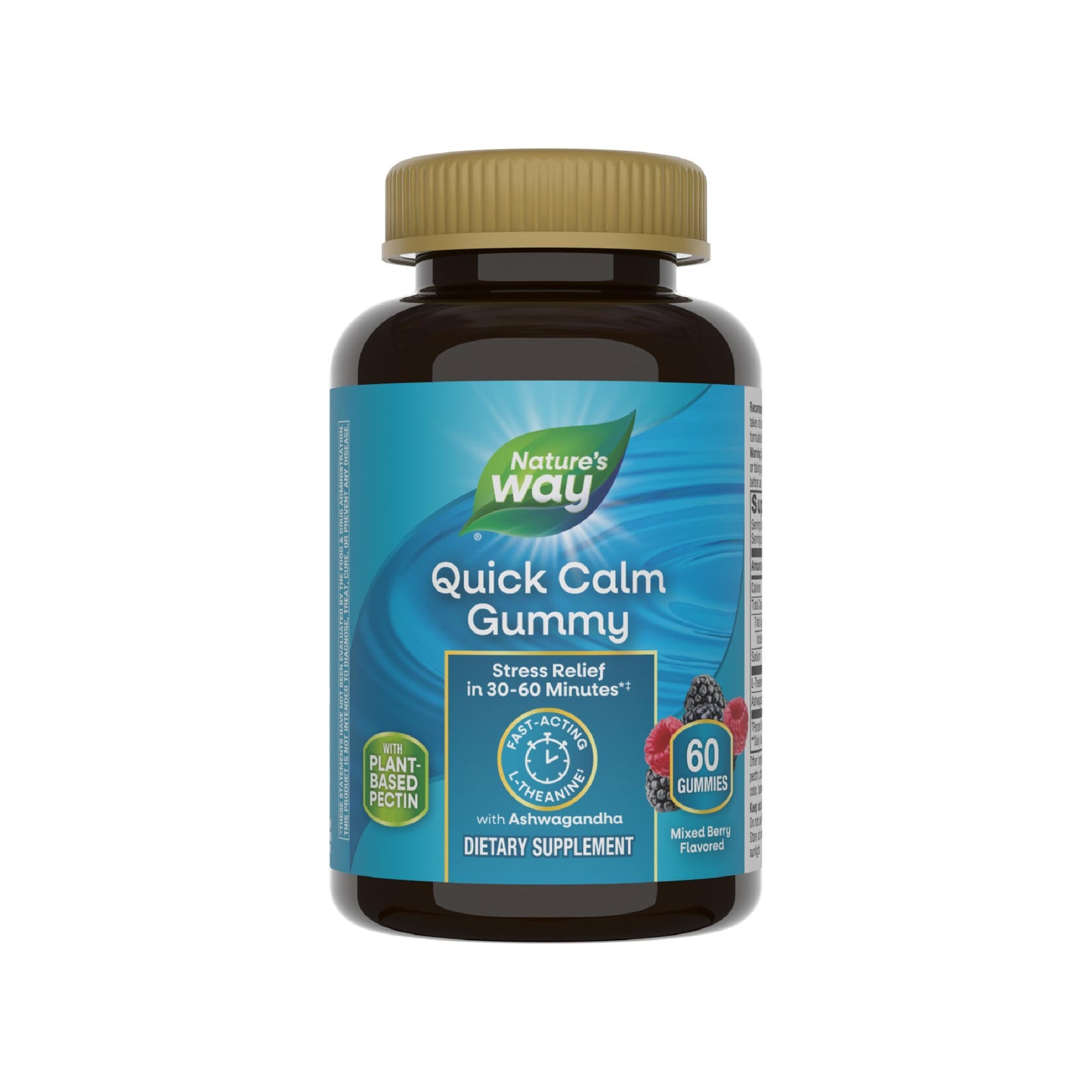 Nature’s Way Quick Calm Gummies – L-Theanine & Ashwagandha, 60 Veggie Gummies