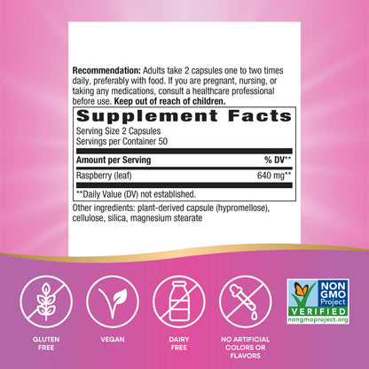 Nature's Way Raspberry Leaf - Traditional Women's Wellness Supplement | Plant-Based, Vegan, Gluten-Free
