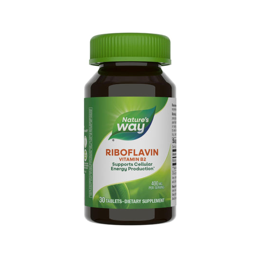 Nature's Way Riboflavin Vitamin B2, Supports Cellular Energy Production*, Vegan, 30 Tablets (Packaging May Vary) BritishVita | Premium UK Vitamins & Wellness Supplements