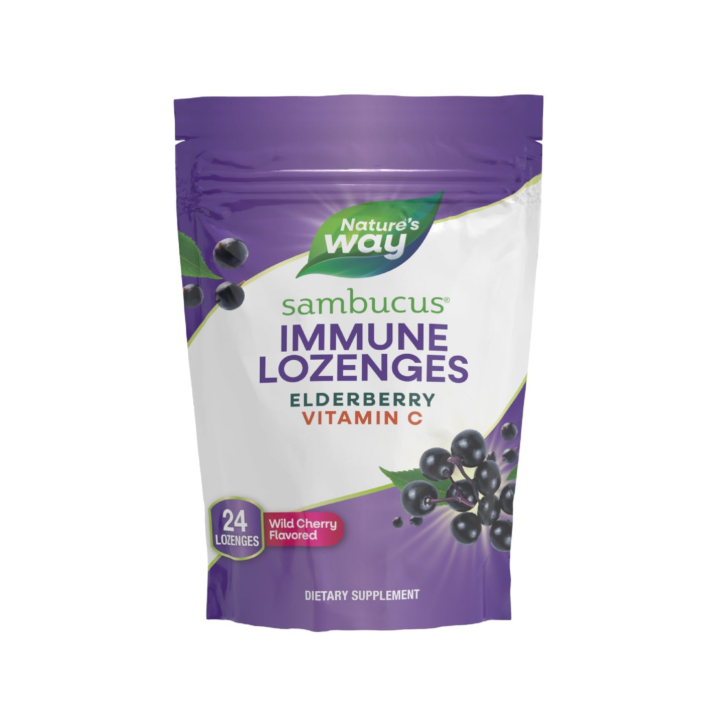 Nature’s Way Sambucus Immune Lozenges – High Potency Vitamin C + Elderberry