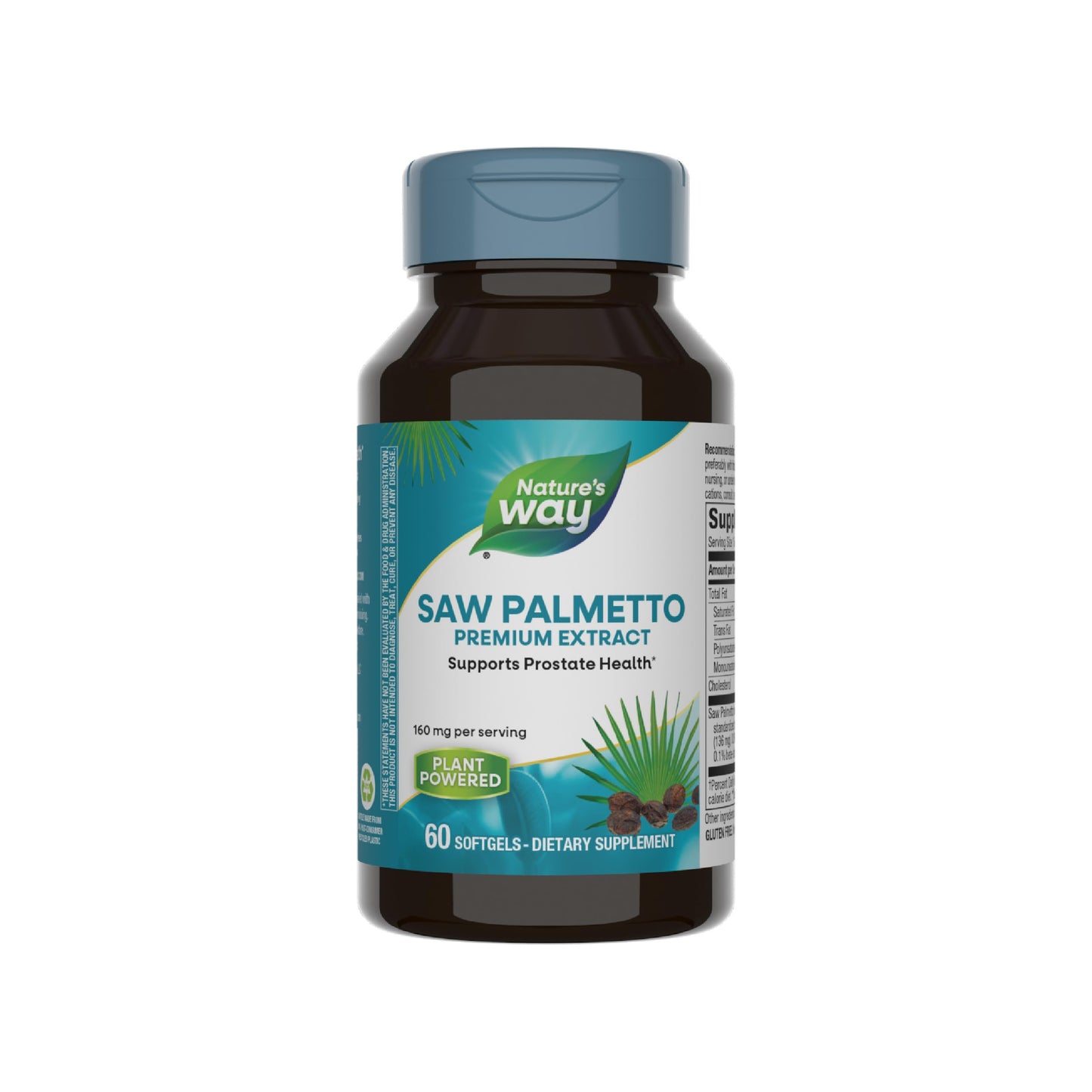 Nature's Way Saw Palmetto Premium Extract - Prostate Health Support (160 mg/serving) - 60 Softgels