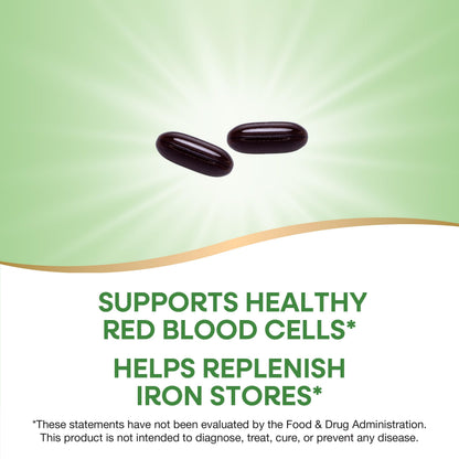 Nature's Way Ultimate Iron - Supports Healthy Red Blood Cells & Cellular Energy | 50 mg per 2-Softgel Serving | Gluten-Free | 90 Softgels