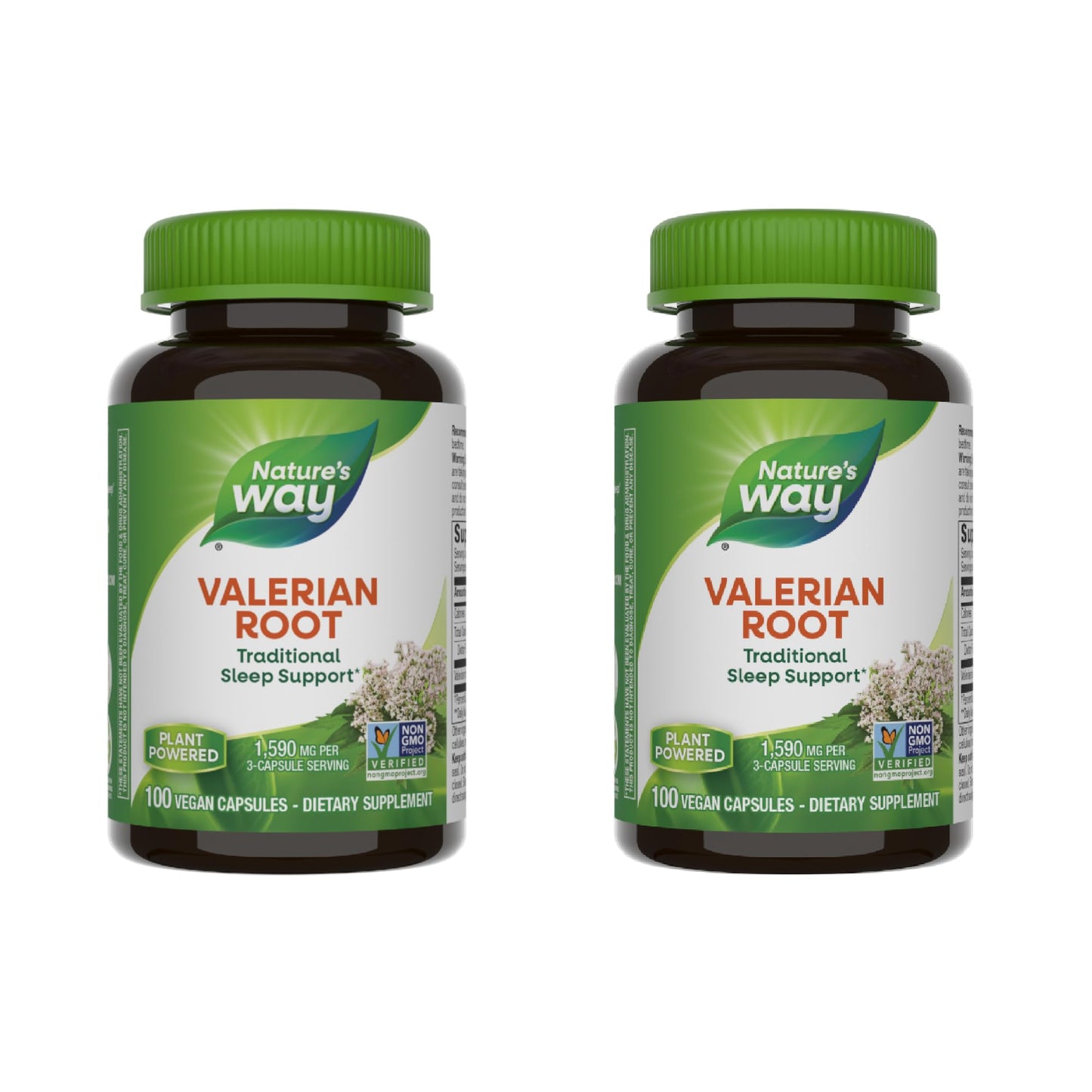 Nature's Way Valerian Root – Traditional Sleep Support*, 100 Capsules, Non-GMO, Gluten Free, Vegan – 2 Pack (Packaging May Vary)