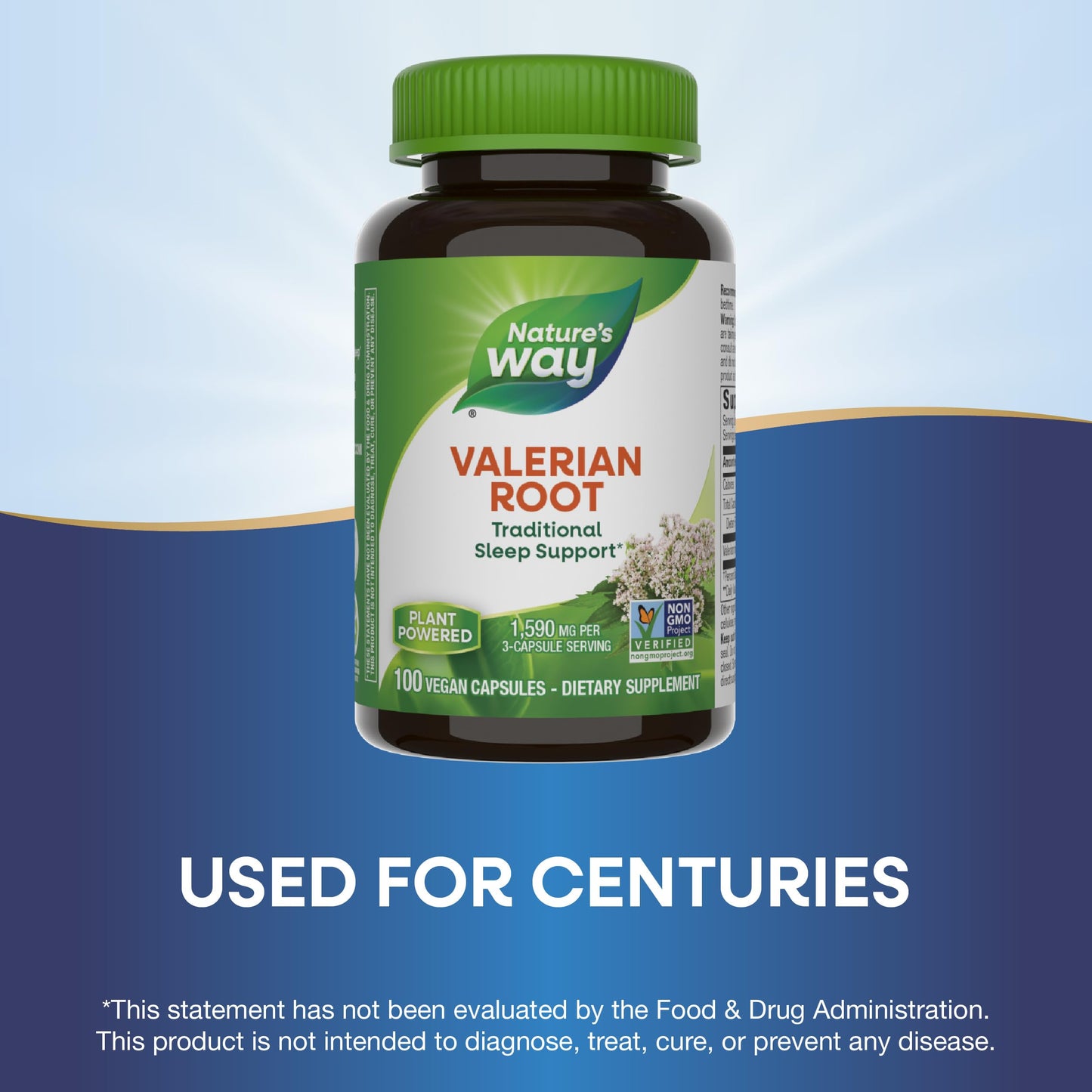 Nature's Way Valerian Root – Traditional Sleep Support*, 100 Capsules, Non-GMO, Gluten Free, Vegan – 2 Pack (Packaging May Vary)