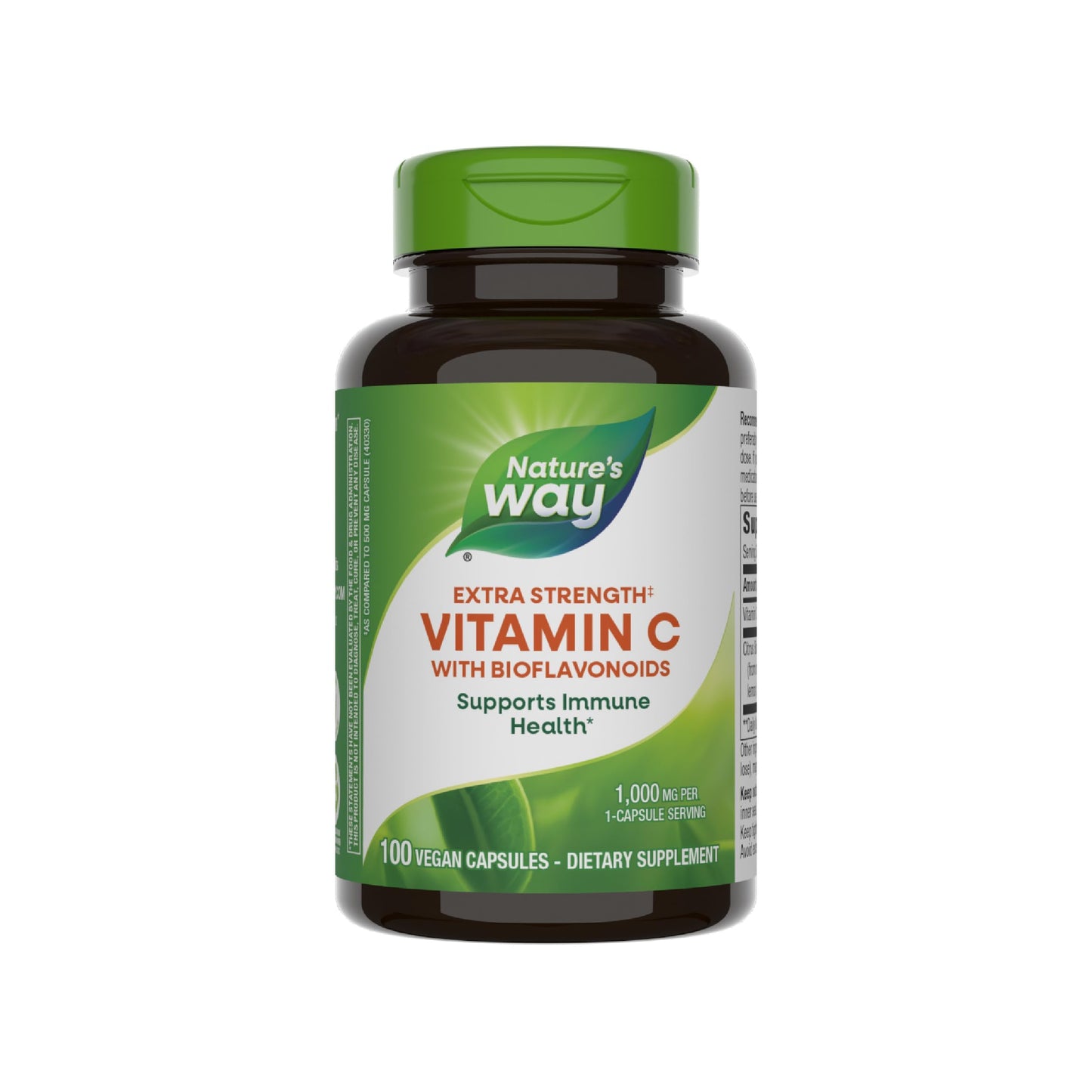 Nature's Way Extra Strength Vitamin C with Bioflavonoids 1000 mg – Immune Support & Collagen Health, 100 Vegan Capsules