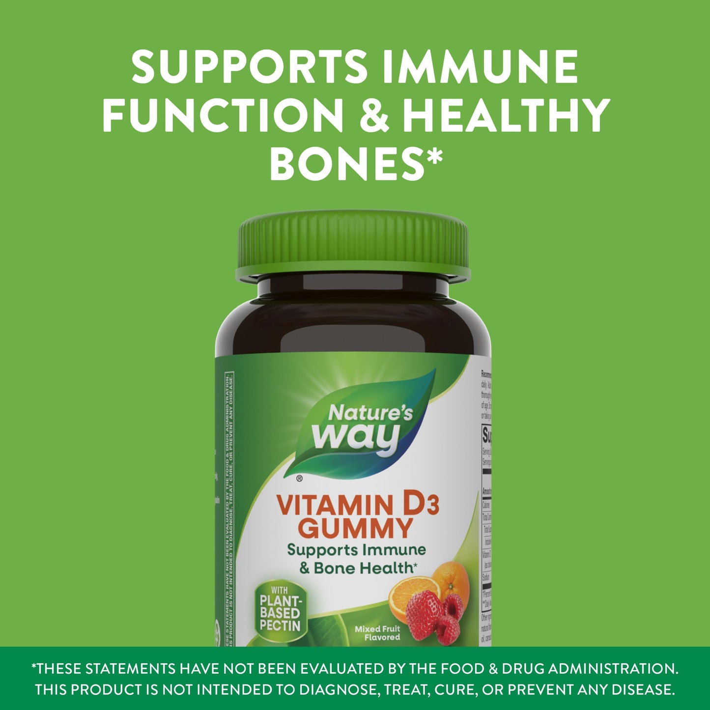 Nature's Way Vitamin D3 Gummies 2000 IU – Immune & Bone Support, 120 Count
