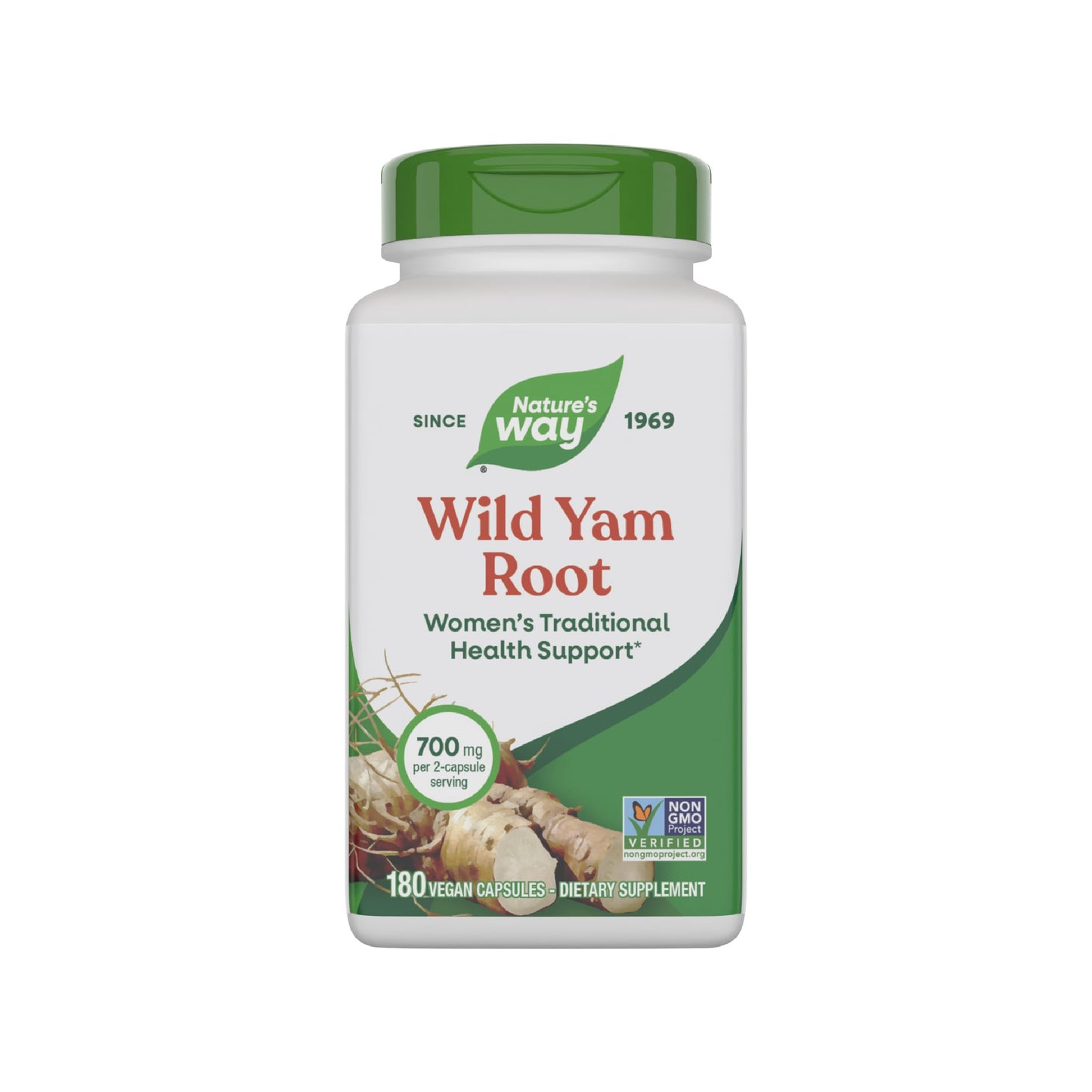 Nature's Way Wild Yam Root – Women's Health Support, 700 mg per 2-Capsule Serving, 180 Vegan Capsules
