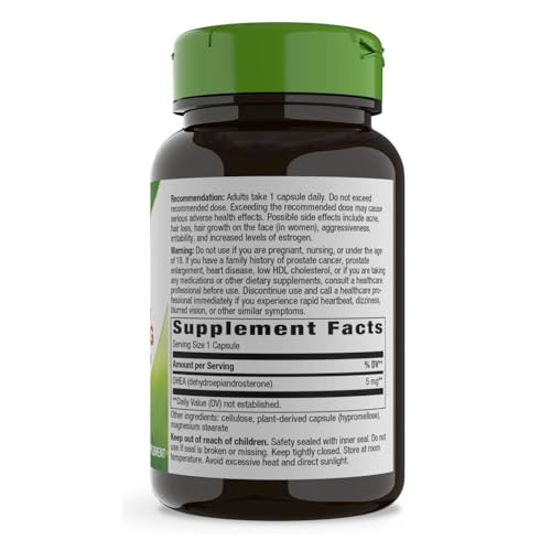 Nature's Way Youthful You DHEA 5 mg - Supports Healthy Aging & Hormone Production | 60 Vegan Capsules