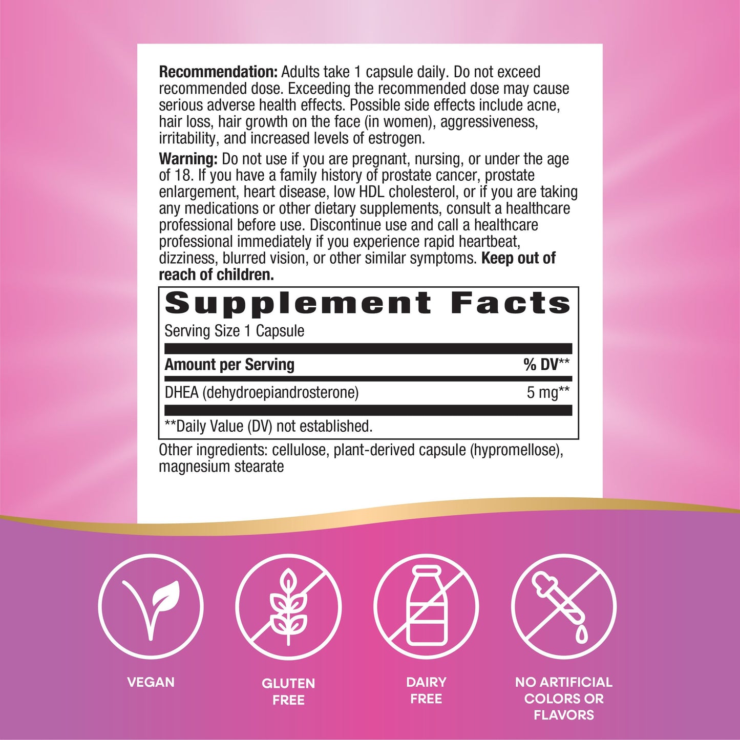 Nature's Way Youthful You DHEA 5 mg - Supports Healthy Aging & Hormone Production | 60 Vegan Capsules