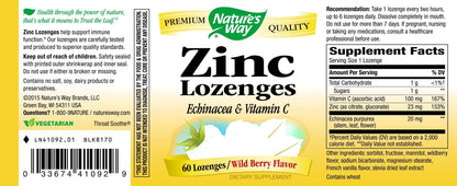NATURE'S WAY Zinc Lozenges with Echinacea & Vitamin C – 1.35 lb