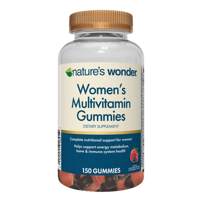 Nature's Wonder Women's Multivitamin Gummies – Energy & Immune Support, 75 Day Supply, 150 Count