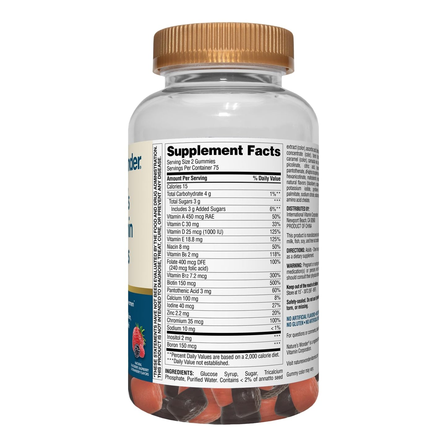 Nature's Wonder Women's Multivitamin Gummies – Energy, Metabolism & Immune Support | 150 Count (Pack of 2)