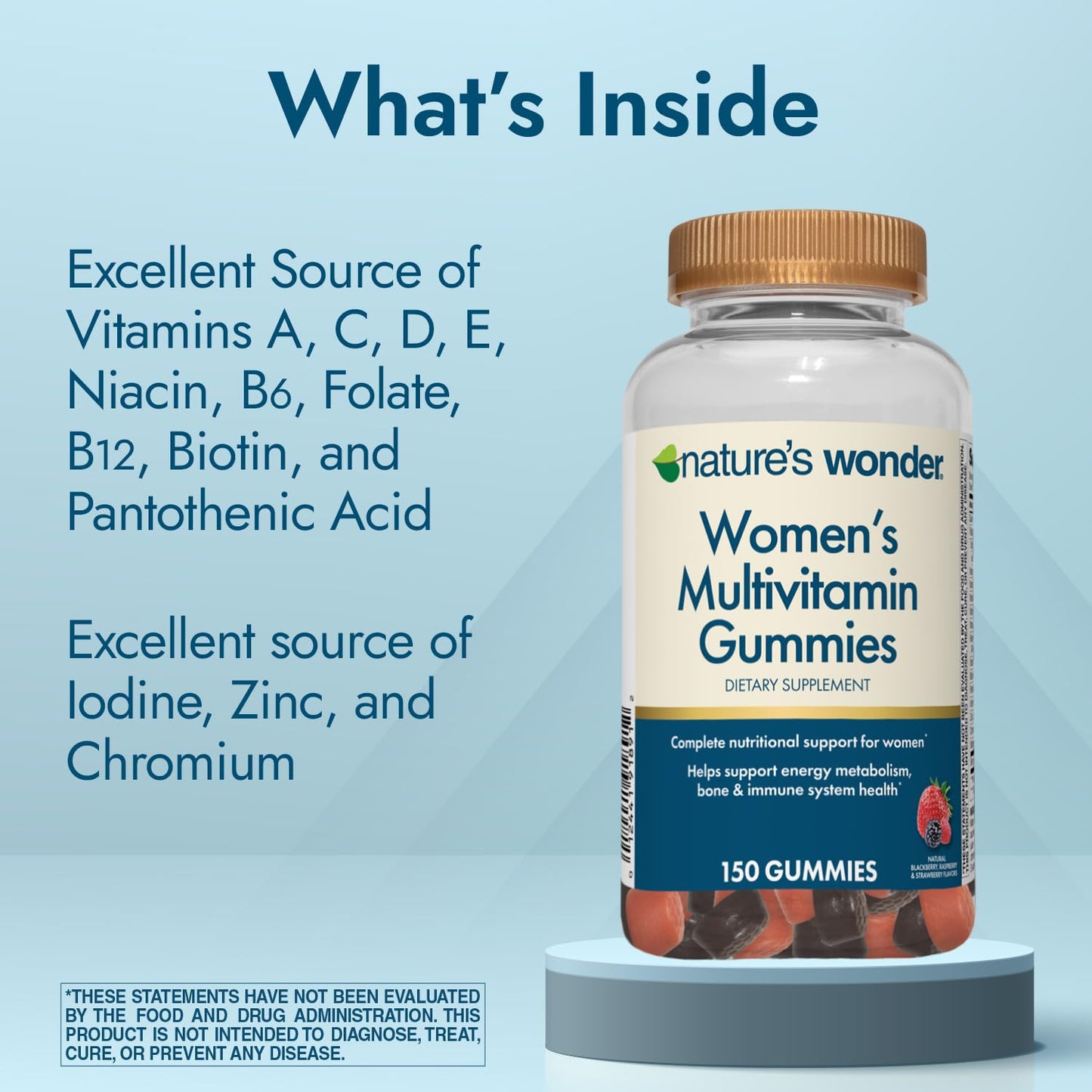Nature's Wonder Women's Multivitamin Gummies – Energy, Metabolism & Immune Support | 150 Count (Pack of 2)