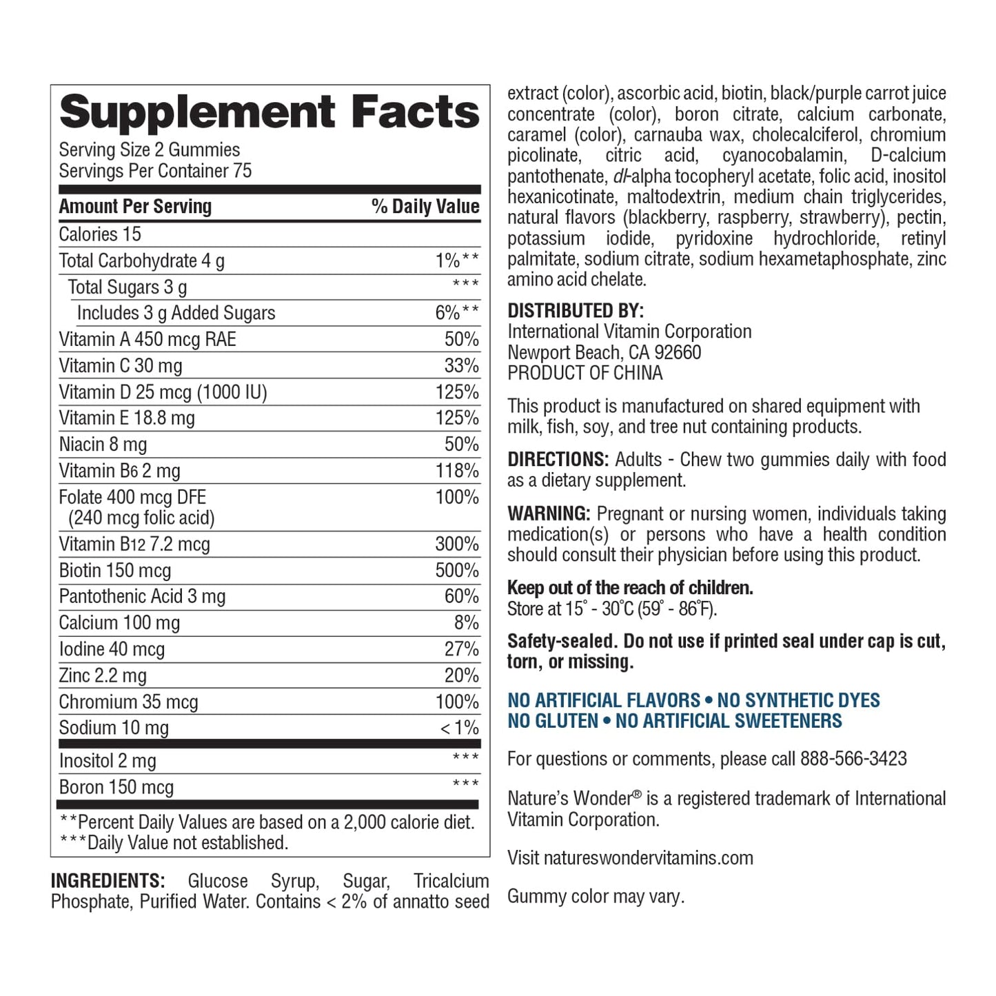 Nature's Wonder Women's Multivitamin Gummies – Energy, Metabolism & Immune Support | 150 Count (Pack of 2)