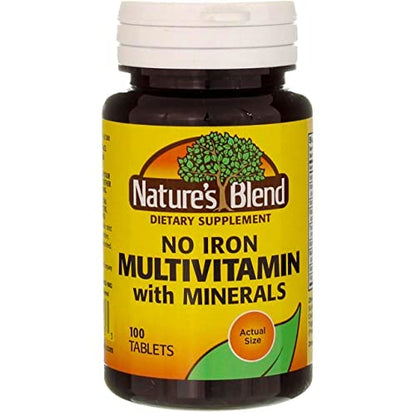 Nature's Blend No Iron Multivitamin with Minerals – 100 Tabs