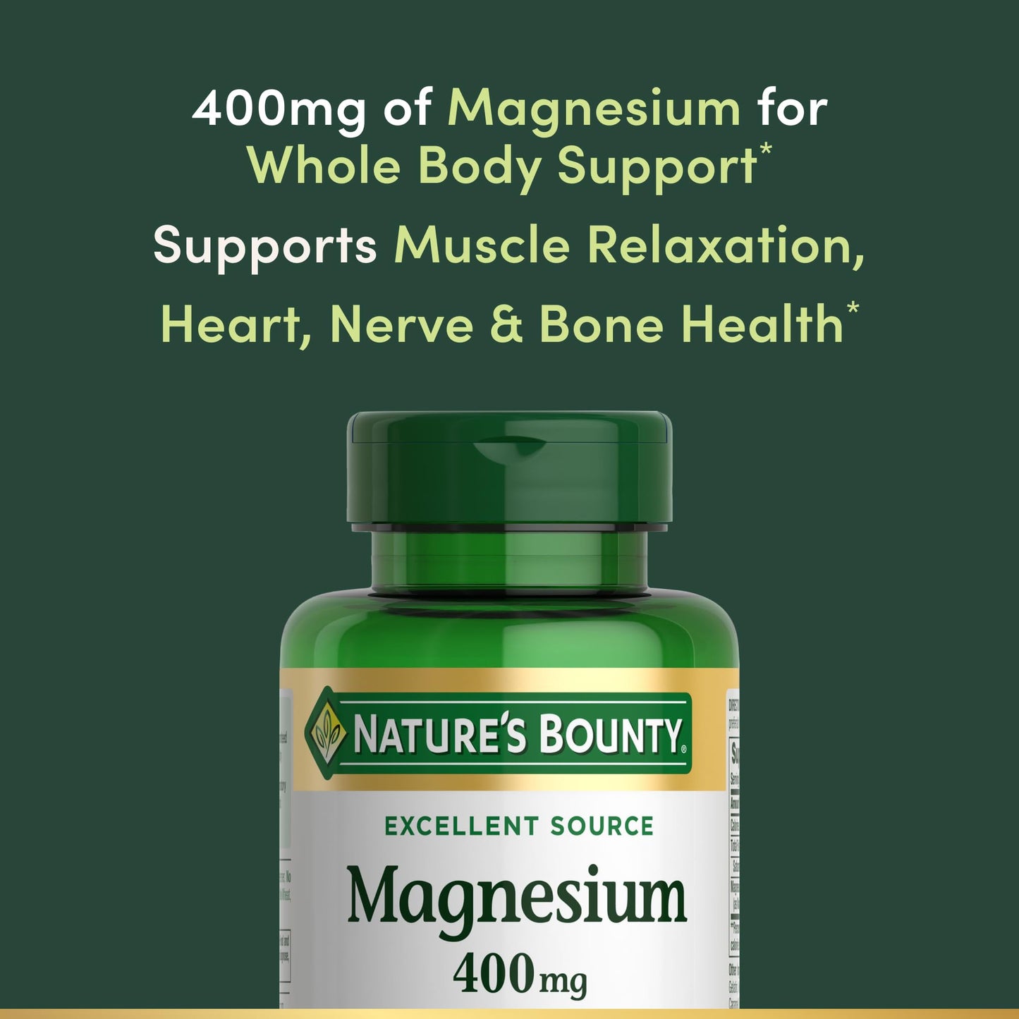 Nature's Bounty Magnesium 400 mg Softgel - Whole Body Support (75 softgels)