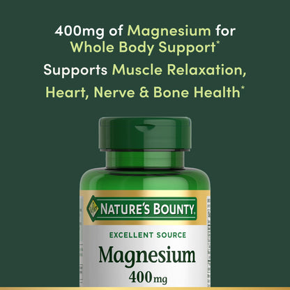 Nature's Bounty Magnesium 400 mg Softgel - Whole Body Support (75 softgels)
