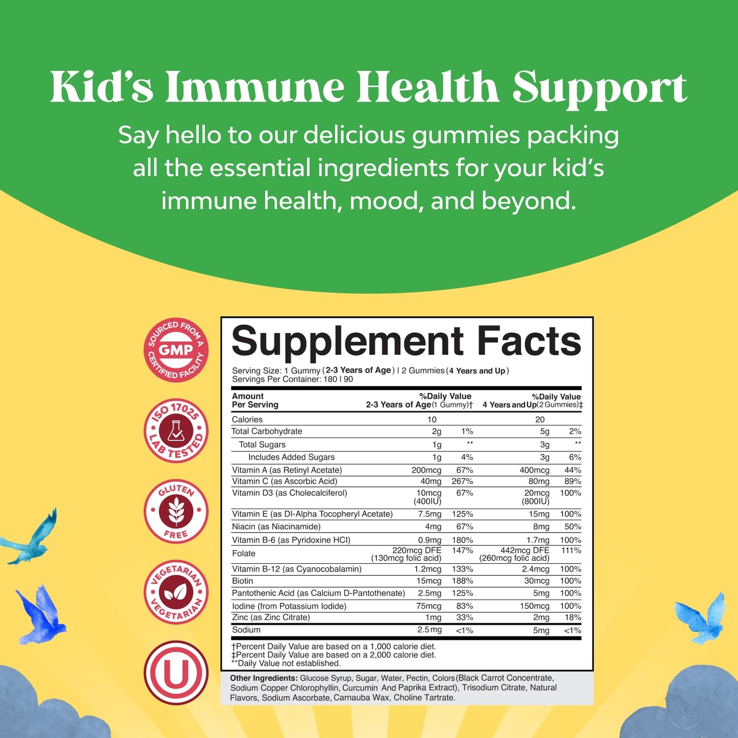Natures Craft Plant-Based Kids Multivitamin Gummies – Immunity (180ct)