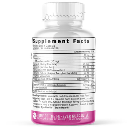 Nature's Fusions Nutri Lutein 20mg – Eye Vitamins Complex (60 Capsules)