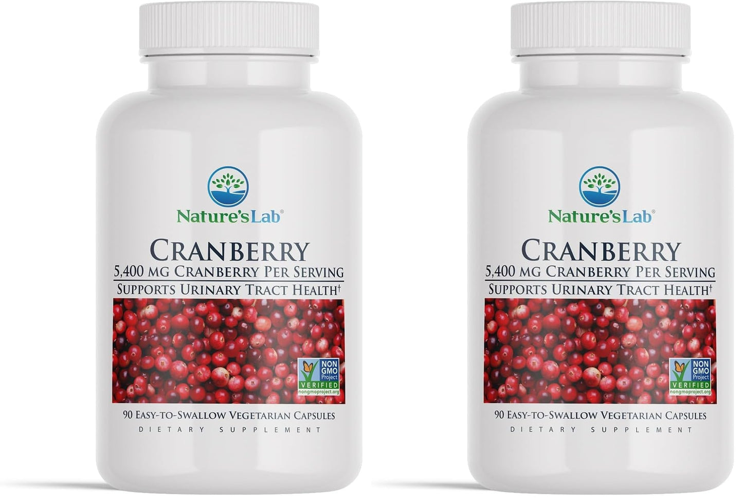 Nature's Lab Cranberry 5400mg – UTI Support | Non-GMO, Vegan, Gluten Free | 90 Capsules (3-Month) Pack of 2