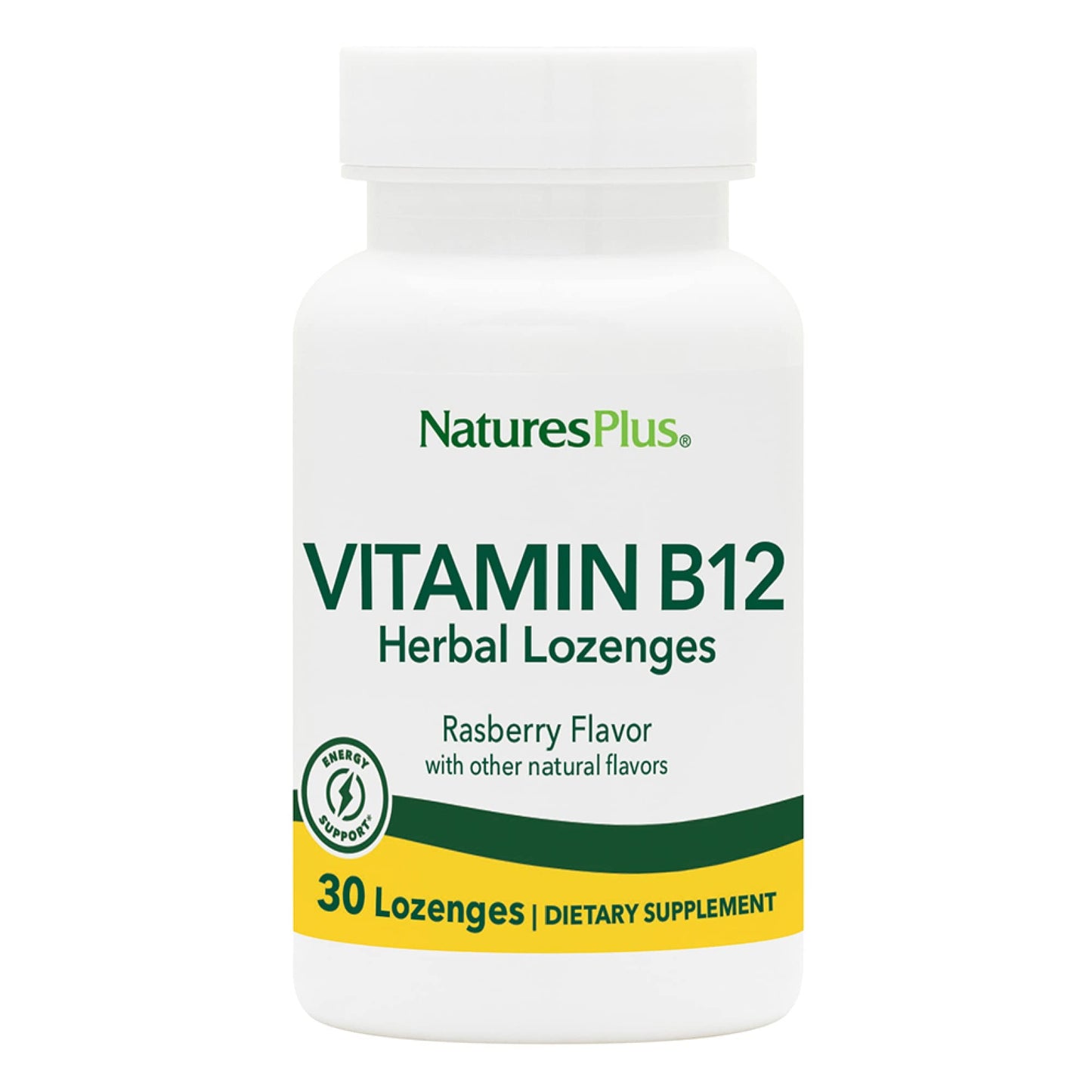 Natures Plus B12 Lozenges (Methylcobalamin) 1000 mcg – Raspberry – 30 Servings
