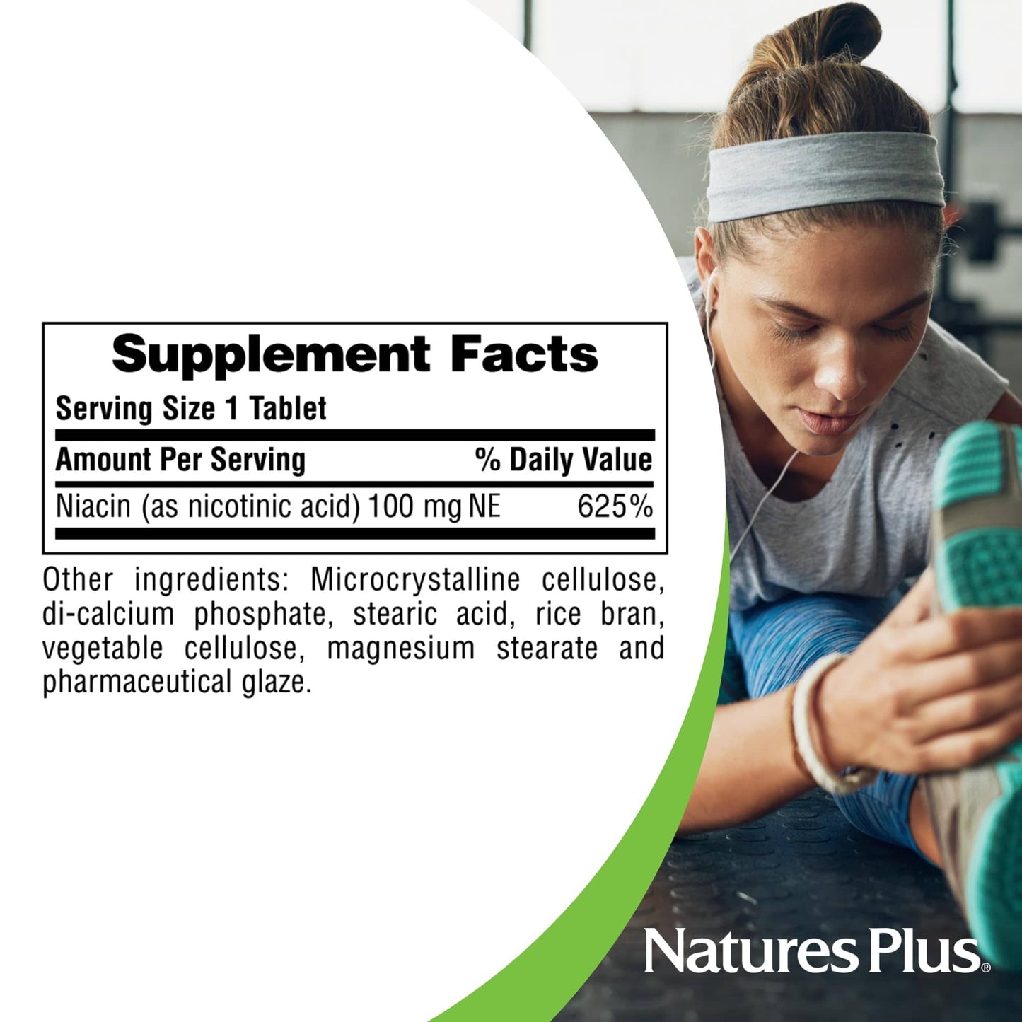 Natures Plus Niacin 100 mg - 90 Vegetarian Tablets | High Potency Vitamin B3 - Gluten Free