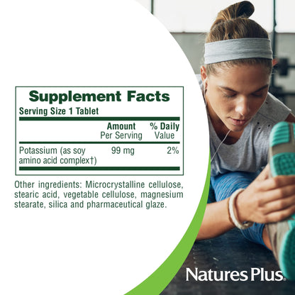 Nature’s Plus Potassium 99 mg | 90 Tablets – Gluten Free & Vegetarian