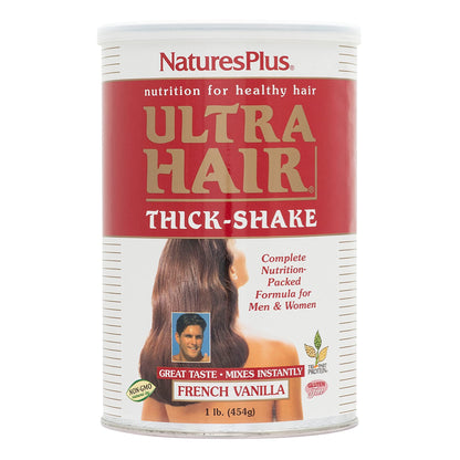 Natures Plus Ultra Hair Thick Shake - 1 lb | French Vanilla Hair Growth Shake