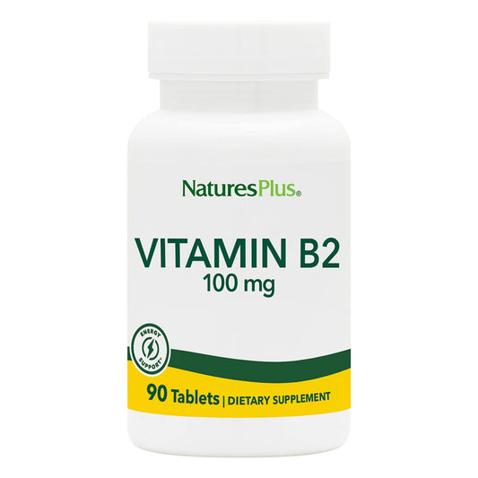 Natures Plus Vitamin B2 (Riboflavin) 100 mg – 90 Vegetarian Tablets BritishVita | Premium UK Vitamins & Wellness Supplements