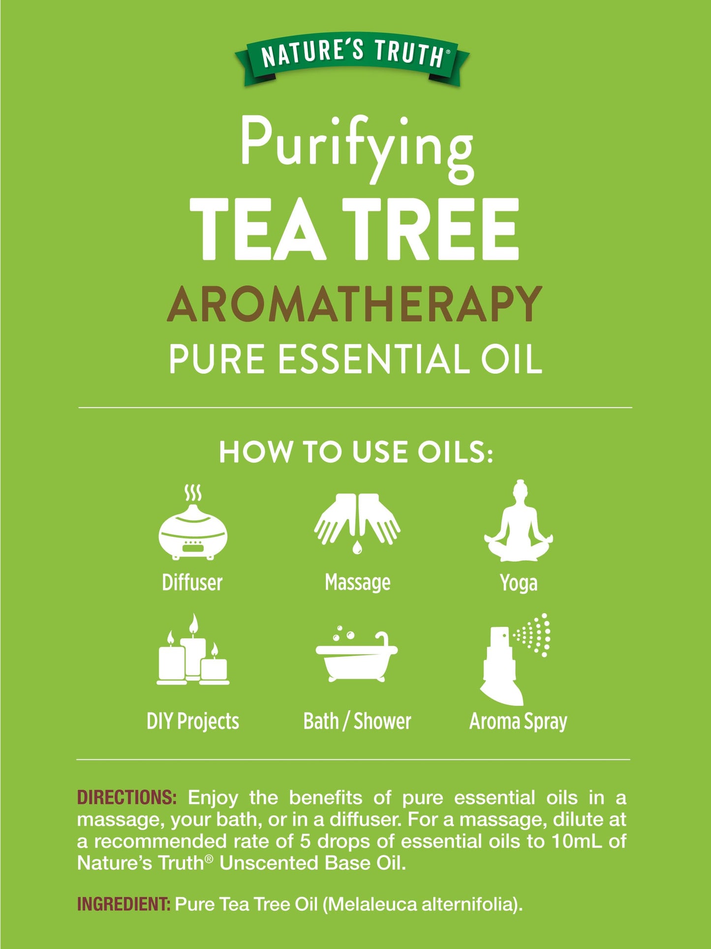 Nature's Truth Tea Tree Essential Oil 15 mL | Diffusers & Aromatherapy