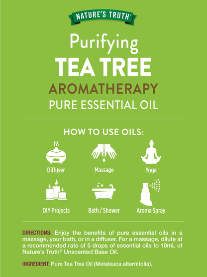 Nature's Truth Tea Tree Essential Oil 15 mL | Diffusers & Aromatherapy