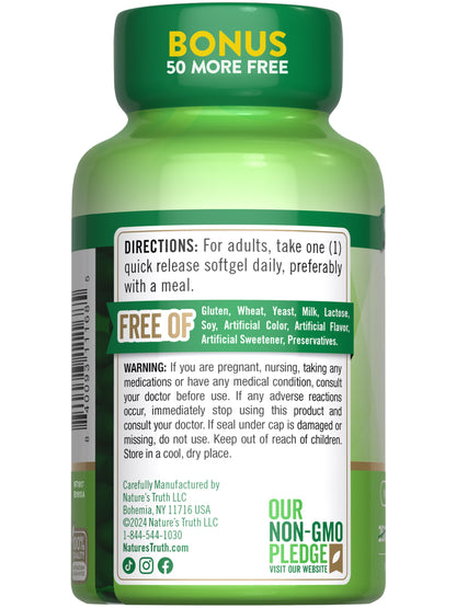Nature's Truth Vitamin D3 5000 IU – 300 Softgels | Non-GMO, Gluten Free