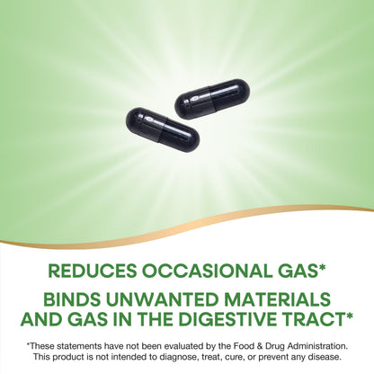 Nature's Way Activated Charcoal – 560 mg, 100 Capsules | Binds Gas in Digestive Tract