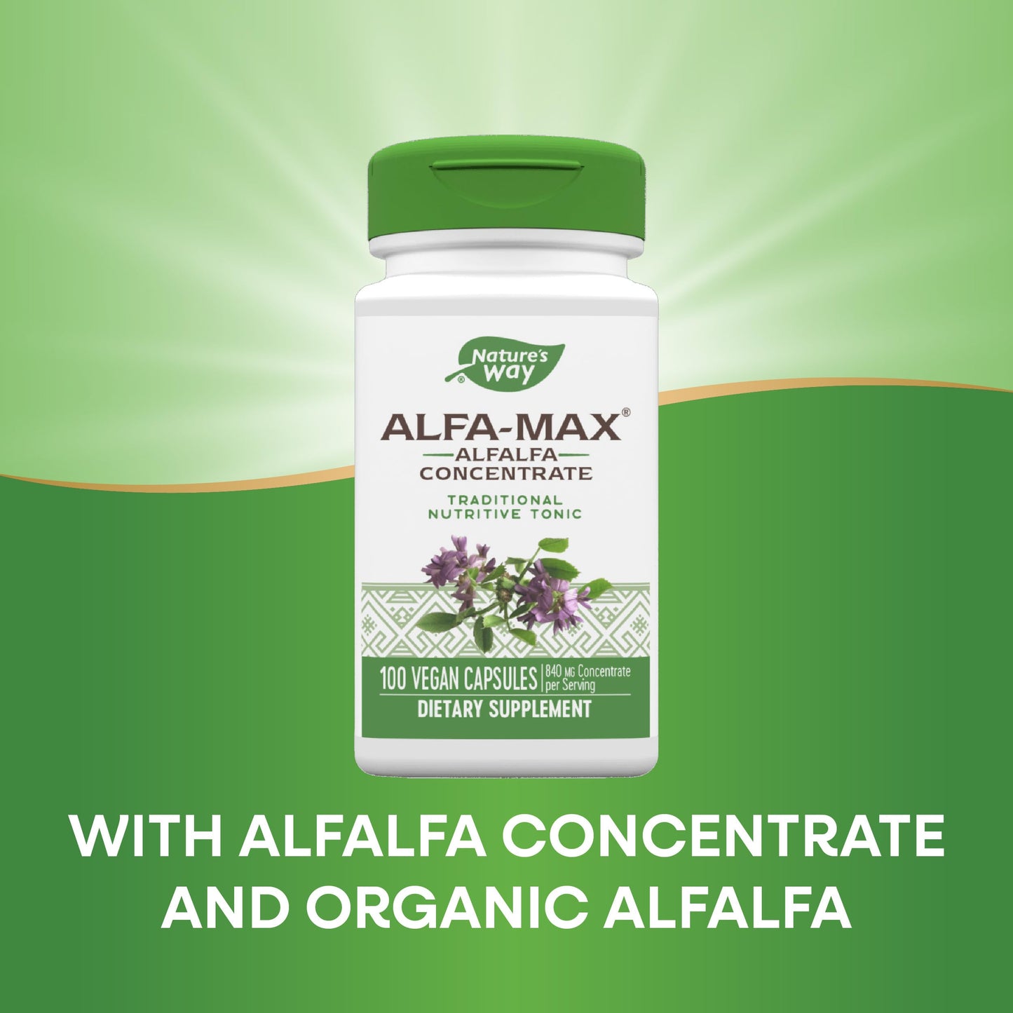Nature's Way Alfa-Max Alfalfa Supplement | Gluten Free & Vegan | 100 Caps