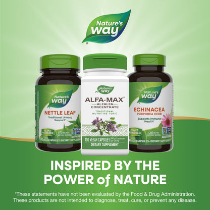 Nature's Way Alfa-Max Alfalfa Supplement | Gluten Free & Vegan | 100 Caps