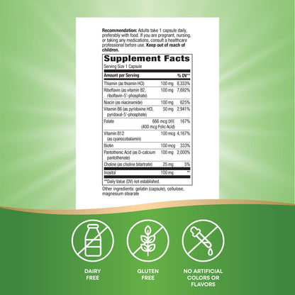 Nature's Way B-100 Complex — Supports Cellular Energy & Nerve Health, 8 B-Vitamins, 60 Capsules