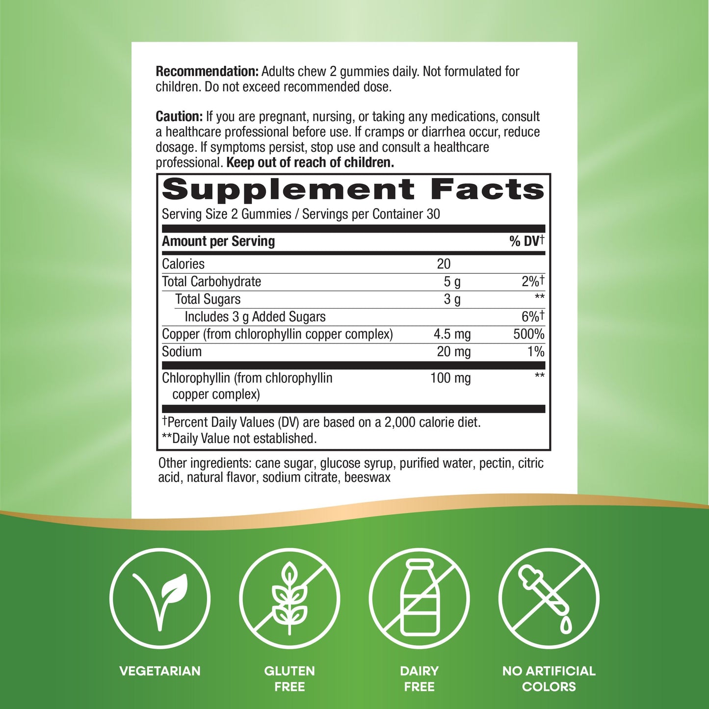 Nature’s Way Chlorofresh Chlorophyll Gummies – Orchard Fruit Flavor, 60 Gummies