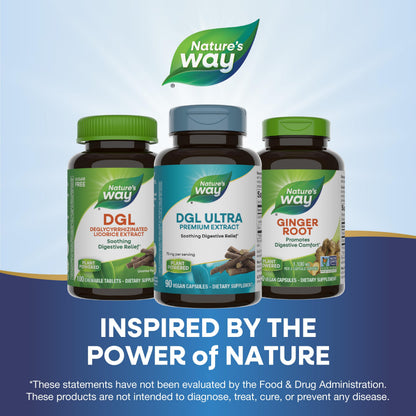 Nature's Way DGL Ultra Licorice Root Extract with GutGard – 75 mg, 90 Vegan Capsules