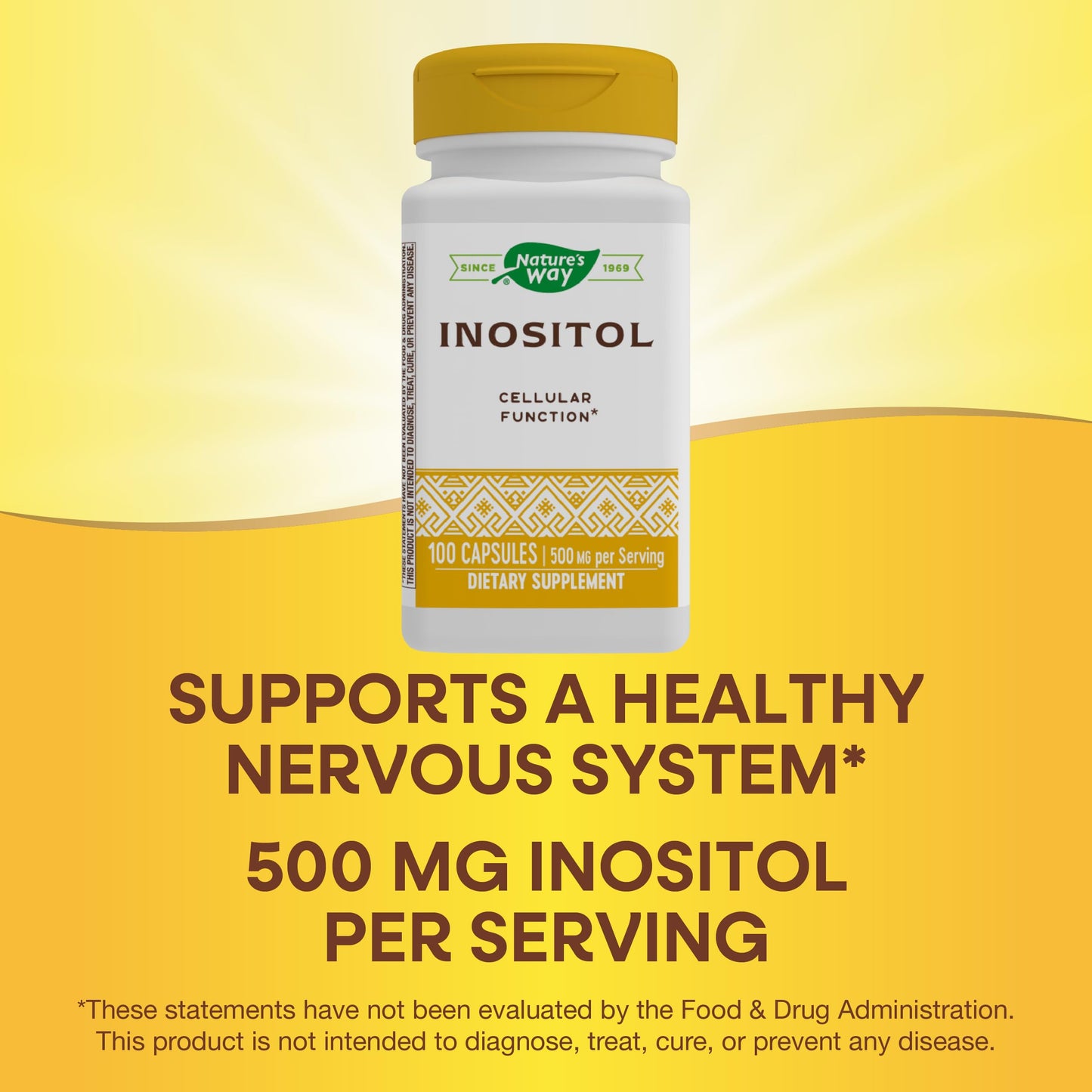 Nature's Way Inositol 500 mg - 100 Capsules | Cell Membrane Support