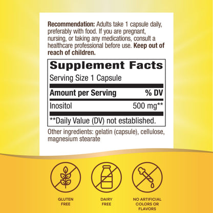 Nature's Way Inositol 500 mg - 100 Capsules | Cell Membrane Support