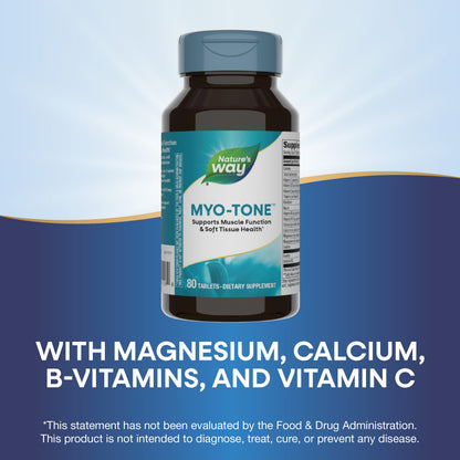 Nature's Way Myo-Tone – Muscle Function & Soft Tissue Health (80 Tablets, 2 Pack) – Gluten Free & Vegetarian