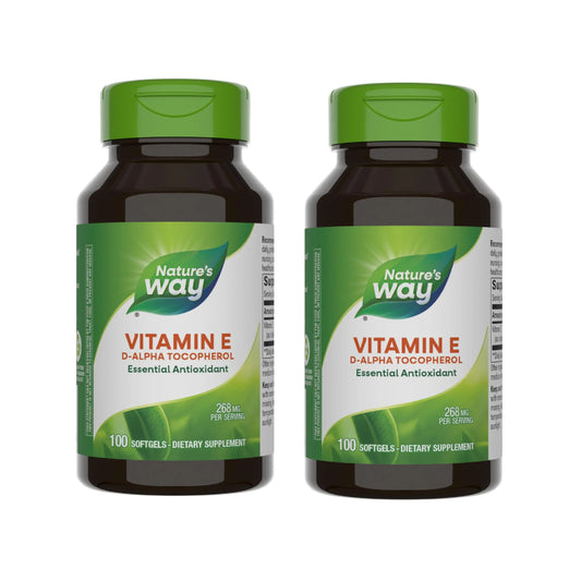 Nature's Way Vitamin E D-Alpha Tocopherol 268 mg – 2 Pack, Gluten-Free, Antioxidant Support (Packaging May Vary) BritishVita | Premium UK Vitamins & Wellness Supplements