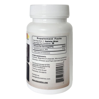 Nature'sbliss Cycloastragenol 99% - Stomach Acid Protected, Made in USA, 5mg, 180 Caps