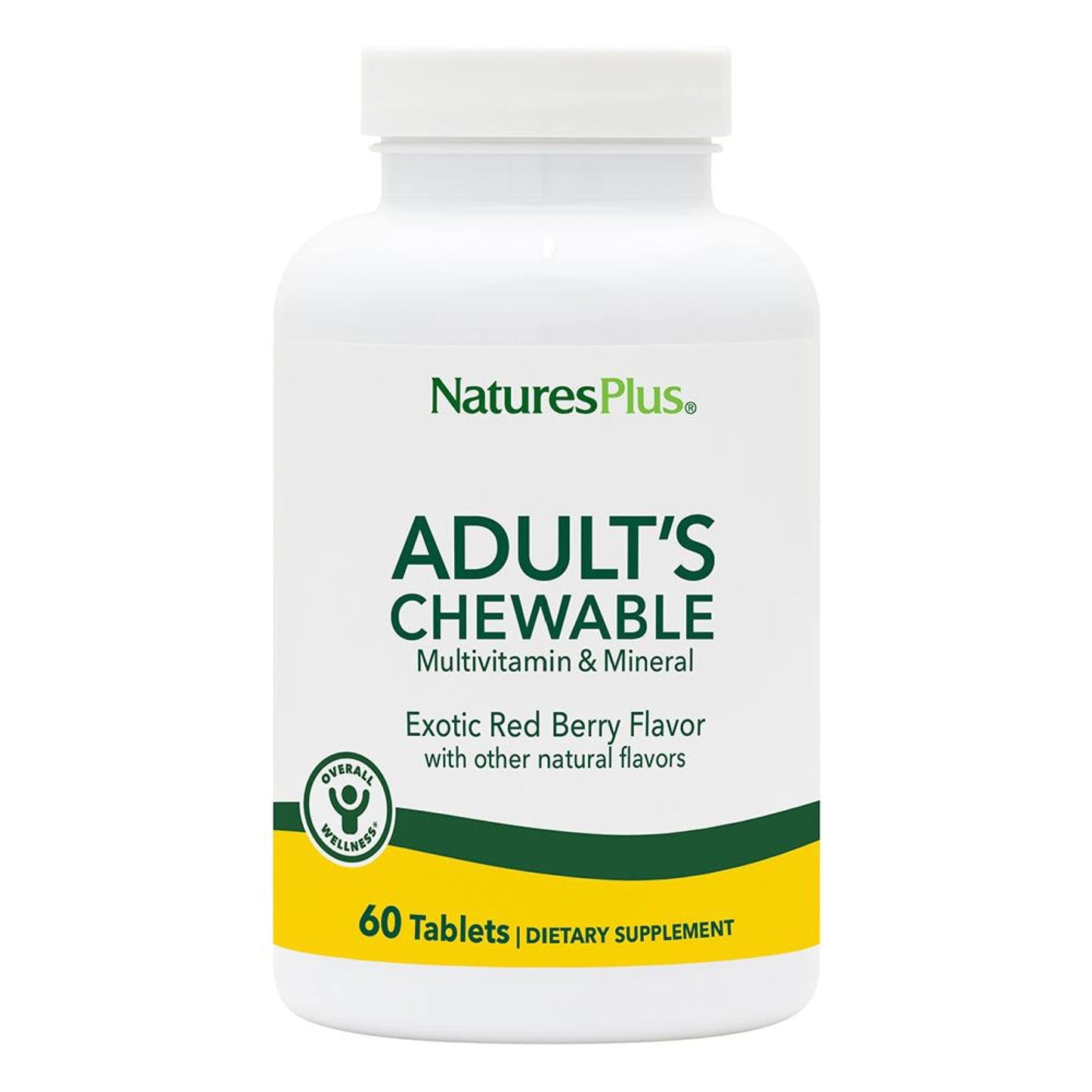 NaturesPlus Adult Multivitamin Chewables - Exotic Red Berry, 60 Tablets