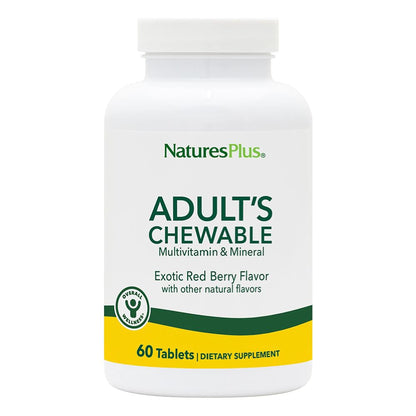 NaturesPlus Adult Multivitamin Chewables - Exotic Red Berry, 60 Tablets