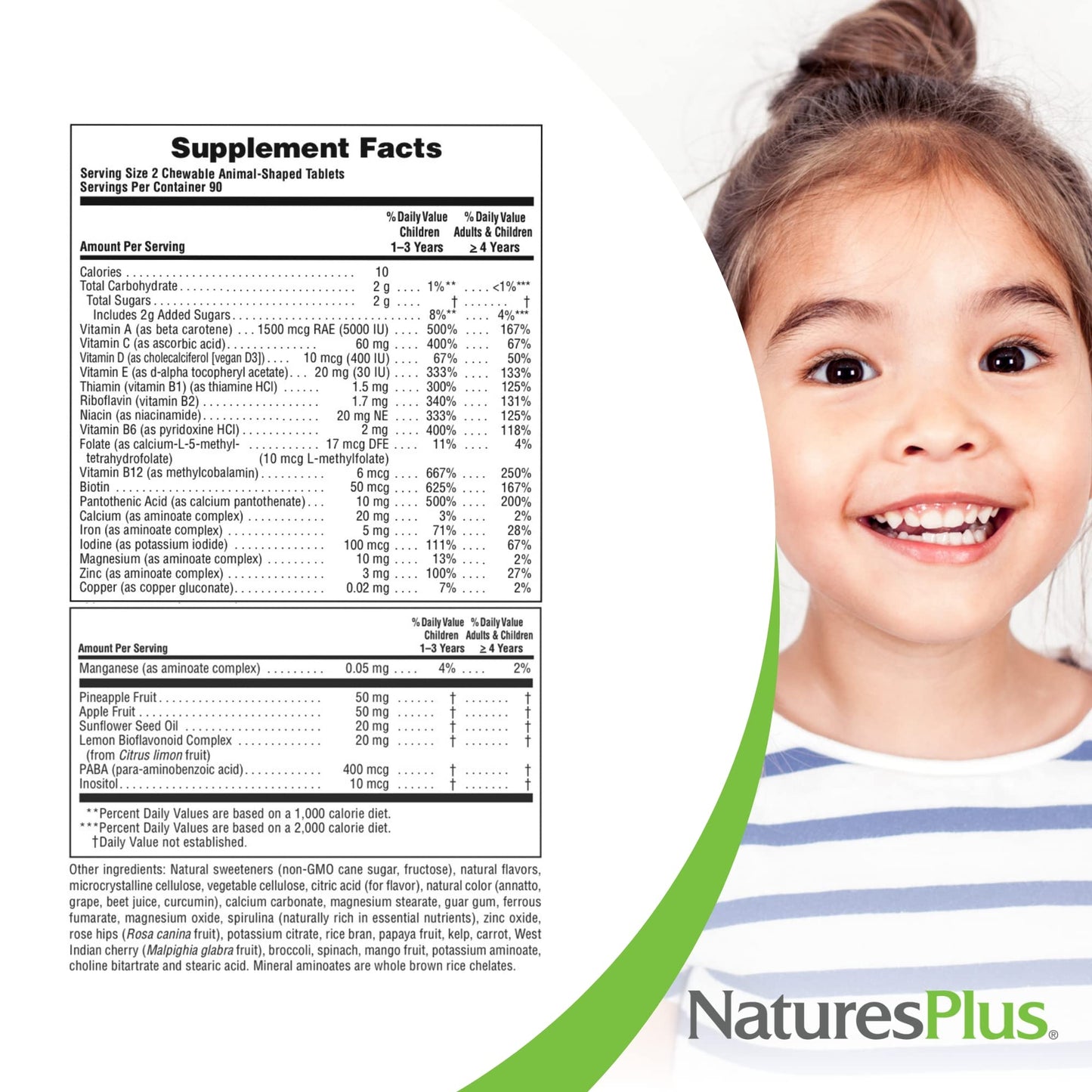 NaturesPlus Animal Parade Children's Multivitamin - 180 Animal-Shaped Chewables (90 Servings) | Vegetarian & Gluten Free