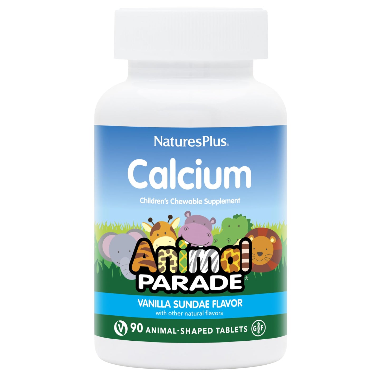 NaturesPlus Animal Parade Calcium – Vanilla Sundae, 180 Total Servings (Pack of 2) – Vegan, Gluten Free