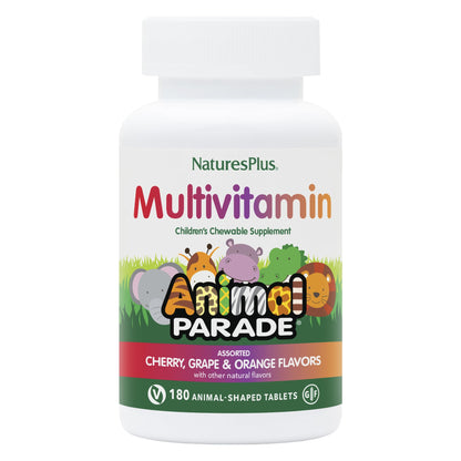 NaturesPlus Animal Parade Children's Multivitamin - 270 Total Servings, 3-Pack (180 Tablets Each) - Vegan & Gluten Free